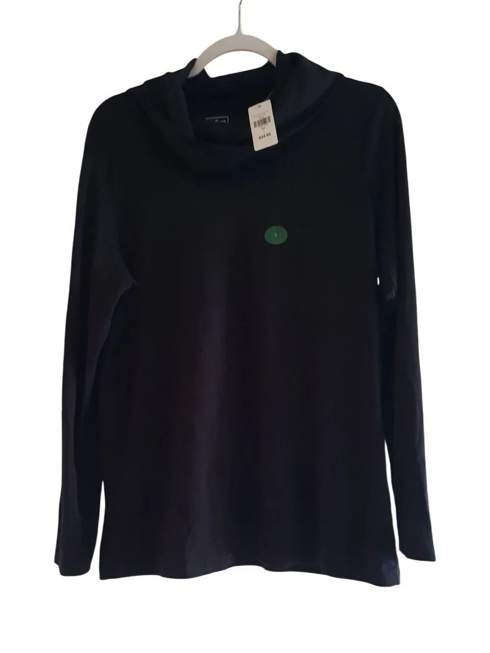 L.L. Bean Black Long Sleeve Cowl Neck Top